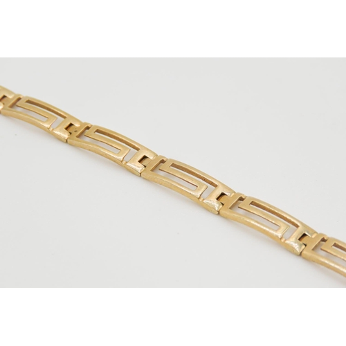 111 - 9 Carat Yellow Gold Geometric Form Panel Link Bracelet Articulated Form 18.5cm Long