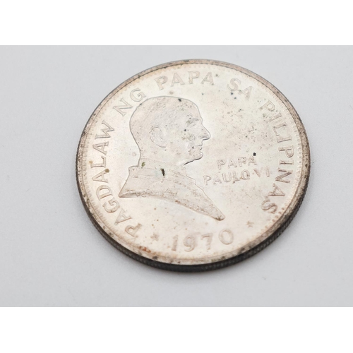 1118 - Pangulo Ng Pilipinas Piso Coin Pagdalaw Ng Papa Sa Pilipinas 1970