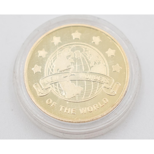 1138 - Christ The Redeemer, Brazil Italy New 7 Wonders of The World Coin Encapsulated Mint Condition