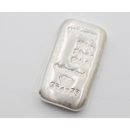 1156 - 100 Grams Fine 999 Silver Bar