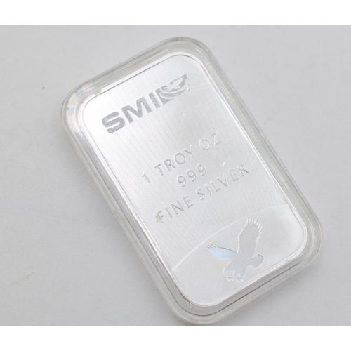 1165 - One Ounce Fine 999 Silver Bar Encapsulated Mint Condition