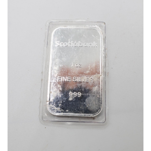 1184 - One Ounce Fine 999 Silver Bar Encapsulated Mint Condition