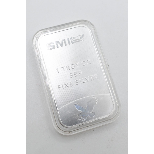 1186 - One Ounce Fine 999 Silver Bar Encapsulated Mint Condition