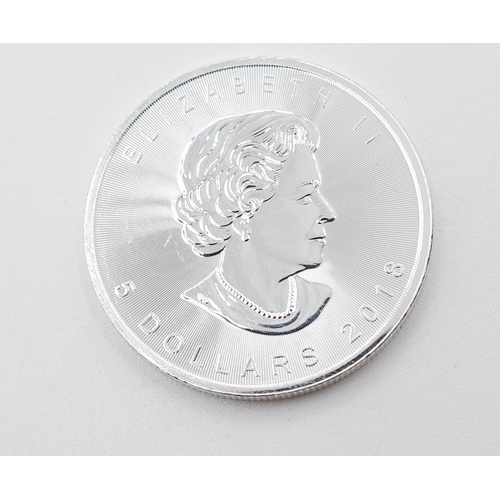 1211 - One Ounce Fine 999 Silver Canada 5 Dollars Coin 2018