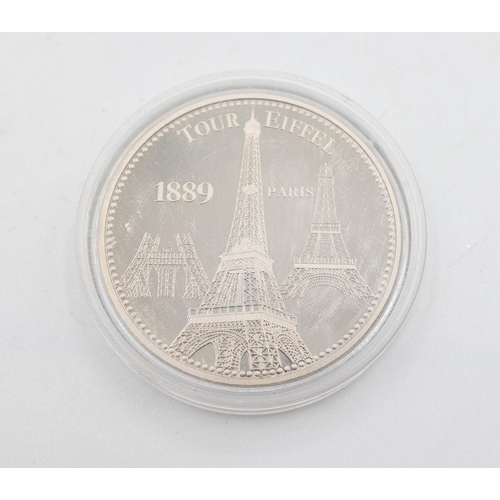 1226 - Tour Eiffel 1889 Paris Coin Les Plus Beaux Tresor's Du Patrimoine De France Encapsulated Mint Condit... 