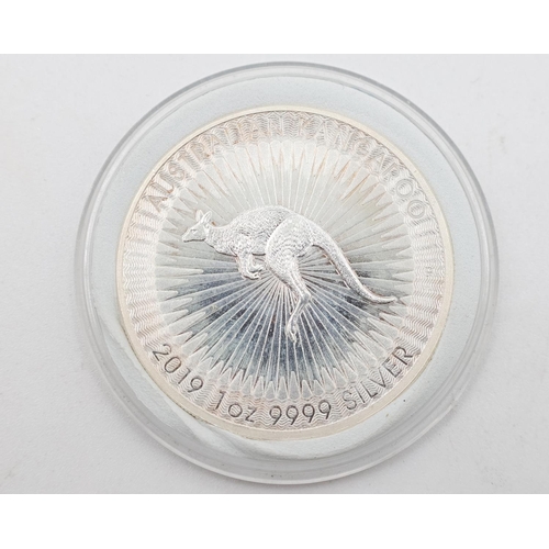 1317 - One Ounce Fine 999 Silver Australia 1 Dollar Coin 2019 Encapsulated Mint Condition