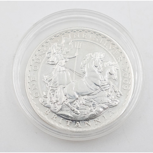 1321 - One Ounce Fine 999 Silver Britannia Coin 2009 Encapsulated Mint Condition