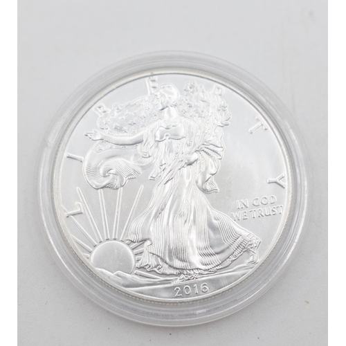 1325 - One Ounce Fine 999 Silver Coin United States of America 2016 Encapsulated Mint Condition