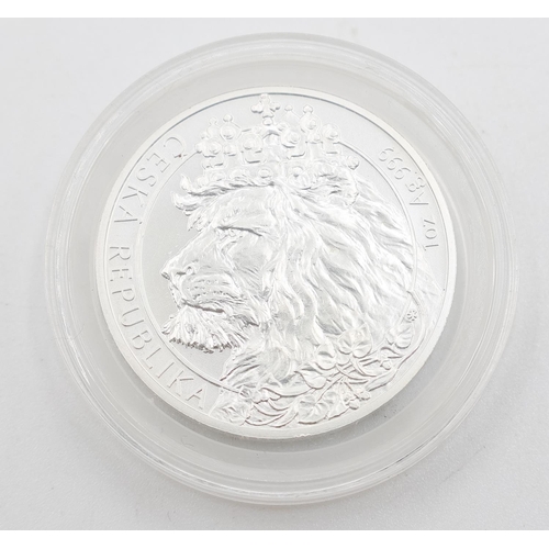 1329 - One Ounce Fine 999 Silver Ceska Republika Coin 2021 Encapsulated Mint Condition