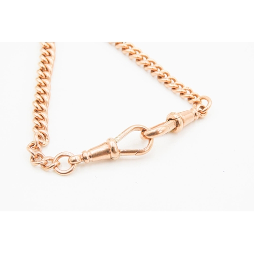 14 - 9 Carat Rose Gold T-Bar Pocket Watch Chain or Necklace Lobster Clasp 40cm Long