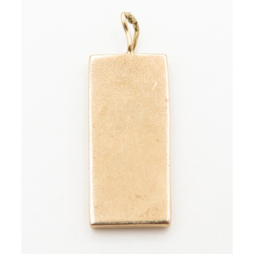 146 - 9 Carat Yellow Gold Ingot Form Pendant 2.5cm High