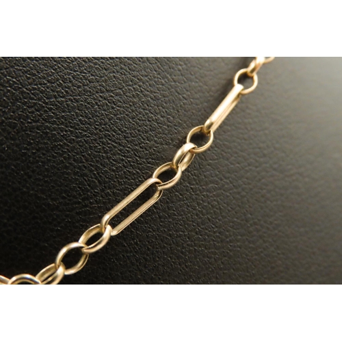 149 - 9 Carat Yellow Gold Chain Link T-Bar Necklace 50cm Long 2cm T-Bar Drop