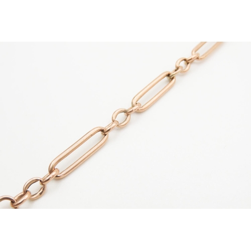 159 - 9 Carat Rose Gold Trombone Link Bracelet 22cm Long