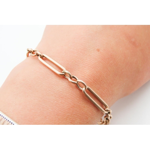 159 - 9 Carat Rose Gold Trombone Link Bracelet 22cm Long