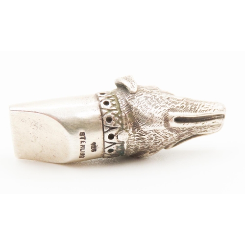 162 - Sterling Silver Dog Whistle Attractively Detailed 3.5cm Long