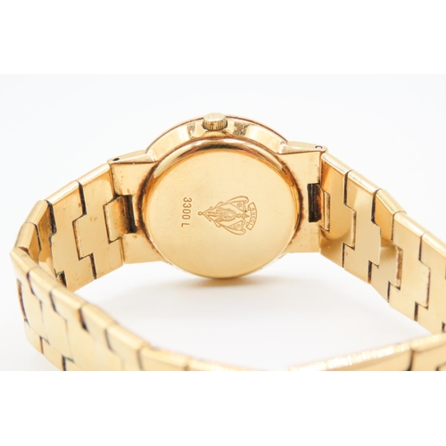 190 - Gucci Gold Plated Ladies Watch Roman Numeral with Original Papers