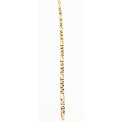 213 - 9 Carat Yellow Gold Figaro Link Bracelet 20cm Long