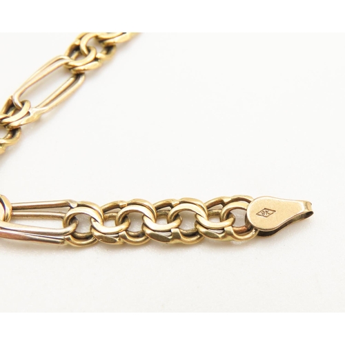 213 - 9 Carat Yellow Gold Figaro Link Bracelet 20cm Long