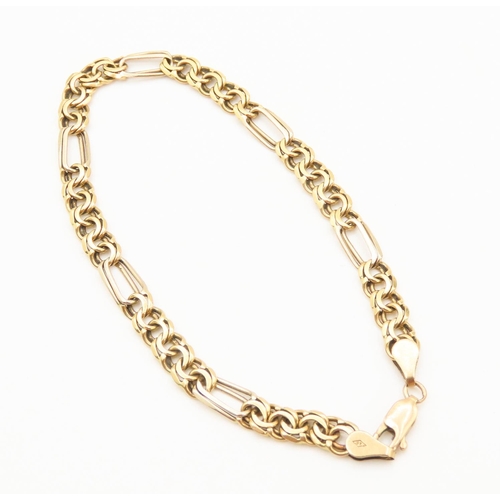 213 - 9 Carat Yellow Gold Figaro Link Bracelet 20cm Long