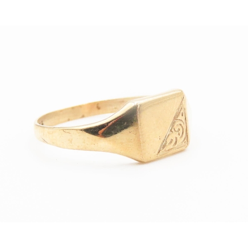 217 - 9 Carat Yellow Gold Square Form Signet Ring Size N