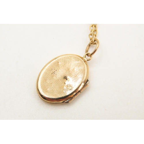 228 - 9 Carat Yellow Gold Locket Pendant 2.5cm Further Set on 9 Carat Yellow Gold Chain 46cm Long