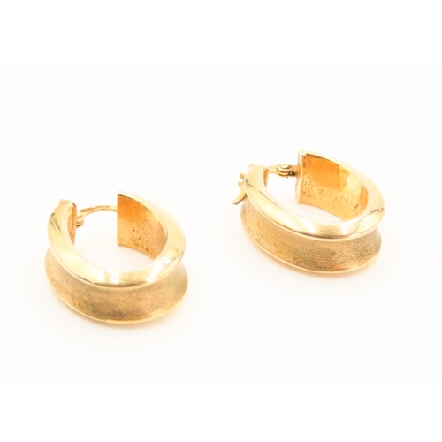 233 - Pair of 9 Carat Yellow Gold Oval Hoop Earrings Each 2cm Drop