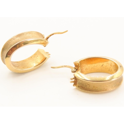 233 - Pair of 9 Carat Yellow Gold Oval Hoop Earrings Each 2cm Drop