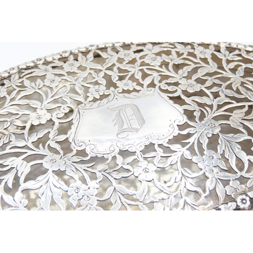 235 - Silver Oval Form Box Hinged Cover Filigree Decorated Approximately 6 Inches Wide