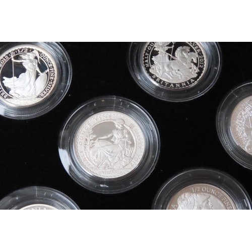 236 - Collection of Nine Half Ounce Fine Silver Coins Each Encapsulated Mint Condition with Original Prese... 