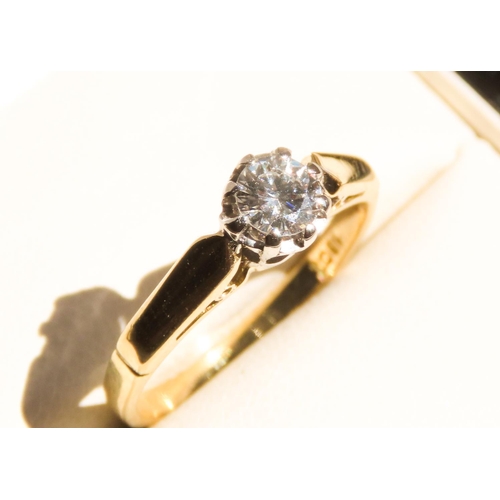 243 - Diamond Solitaire Rub over Setting Mounted in 18 Carat Yellow Gold ring Size L