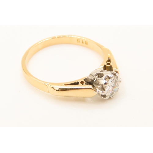 243 - Diamond Solitaire Rub over Setting Mounted in 18 Carat Yellow Gold ring Size L