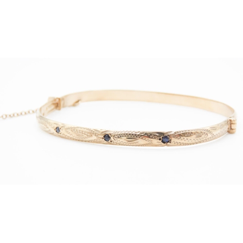 246 - Gemset Gold Plated Ladies Bangle 7cm Wide