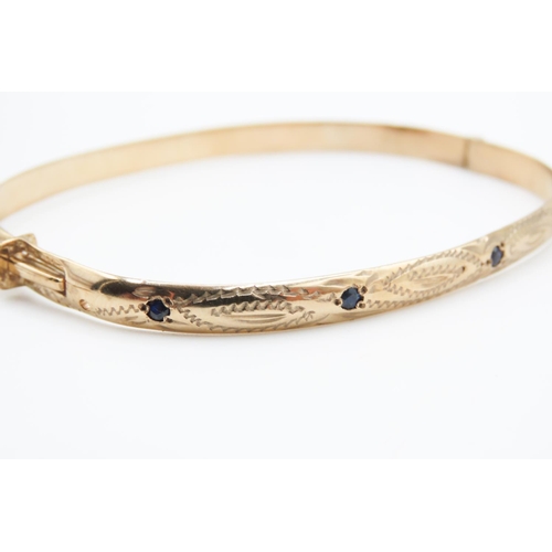 246 - Gemset Gold Plated Ladies Bangle 7cm Wide