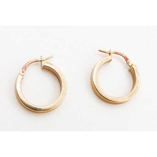 268 - Pair of 9 Carat Yellow Gold Hoop Earrings Each 2cm Diameter