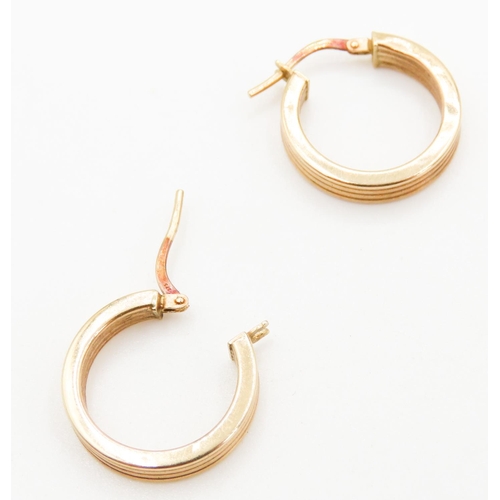 268 - Pair of 9 Carat Yellow Gold Hoop Earrings Each 2cm Diameter