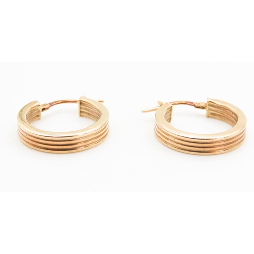 268 - Pair of 9 Carat Yellow Gold Hoop Earrings Each 2cm Diameter