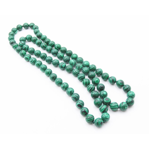 277 - Malachite Bead Necklace 70cm Long