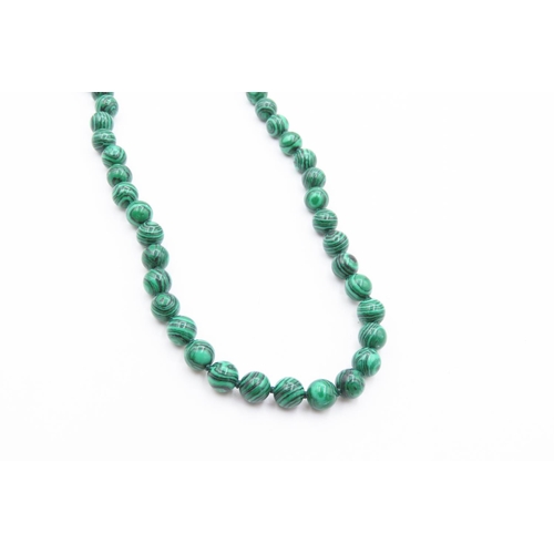 277 - Malachite Bead Necklace 70cm Long