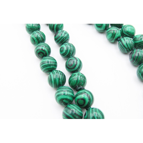 277 - Malachite Bead Necklace 70cm Long