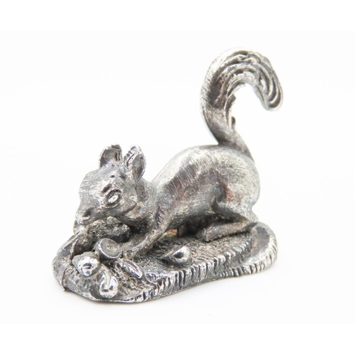 282 - Silver Squirrel Figure 3cm High 4cm Long