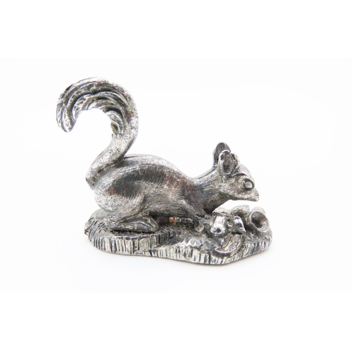 282 - Silver Squirrel Figure 3cm High 4cm Long