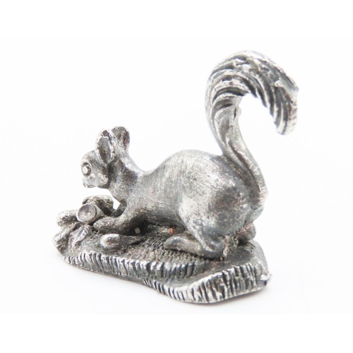 282 - Silver Squirrel Figure 3cm High 4cm Long