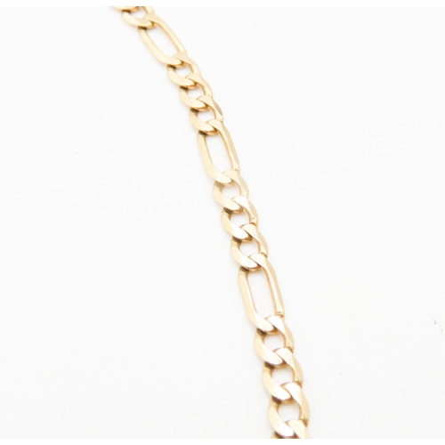 291 - 9 Carat Yellow Gold Figaro Link Anklet or Bracelet 26cm Long