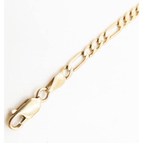 291 - 9 Carat Yellow Gold Figaro Link Anklet or Bracelet 26cm Long