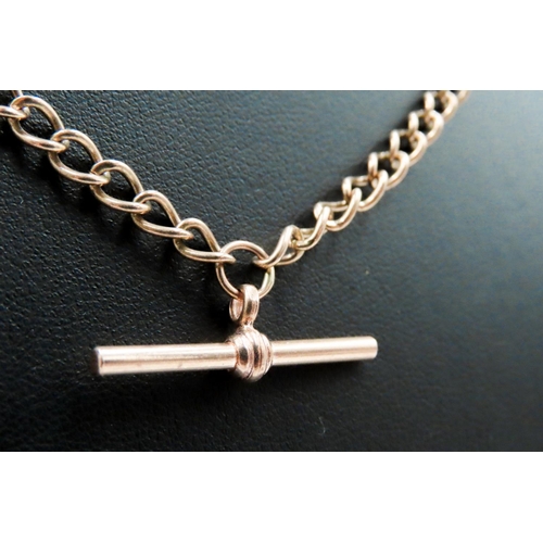 295 - 9 Carat Rose Gold T-Bar Chain Necklace 46cm Long