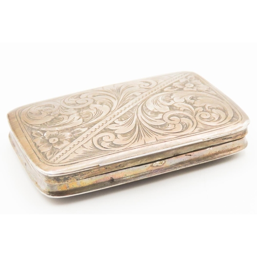 322 - Silver Desk Box Hinged Cover Engraved Detailing 7.5cm Long 5cm Wide