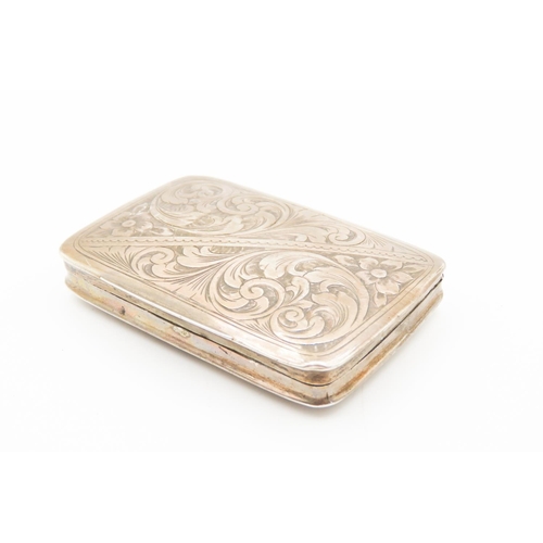 322 - Silver Desk Box Hinged Cover Engraved Detailing 7.5cm Long 5cm Wide