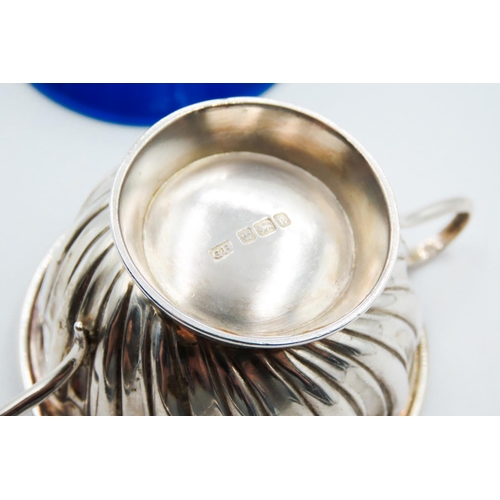 330 - Silver Cruet Twin Side Carry Handles Diameter 6cm 4cm High