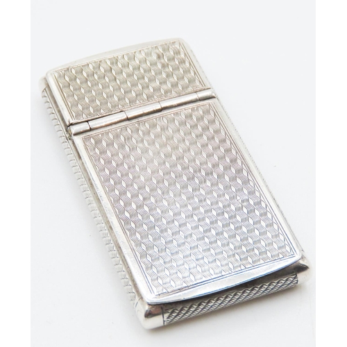 332 - Twin Sided Silver Pill Box 5cm Long 2.5cm Wide