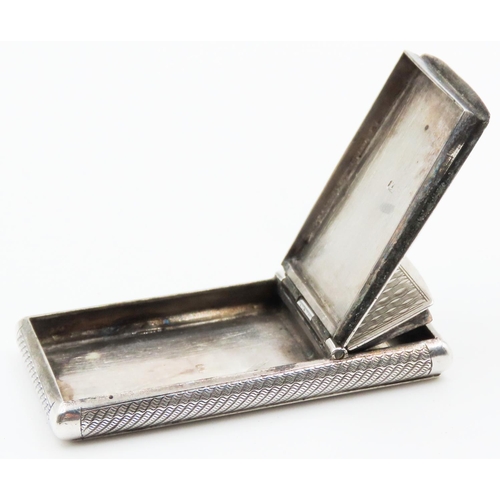 332 - Twin Sided Silver Pill Box 5cm Long 2.5cm Wide